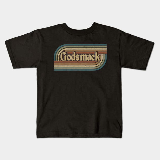 Godsmack Vintage Stripes Kids T-Shirt by paintallday